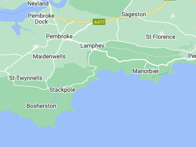 Pembroke, Cornwall map