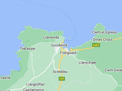 Fishguard, Cornwall map