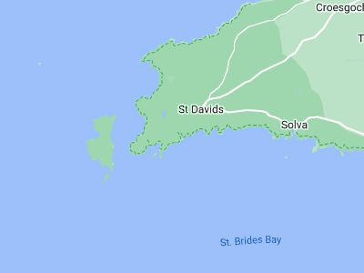 St davids, Cornwall map