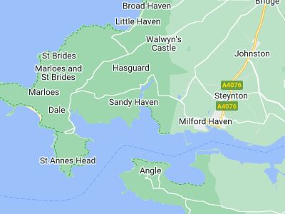 Milford Haven, Cornwall map