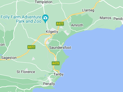 Saundersfoot, Cornwall map