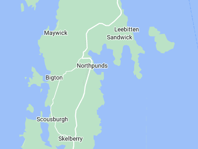 Mainland, Cornwall map