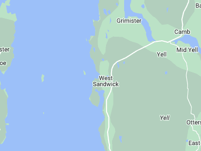 Yell, Cornwall map