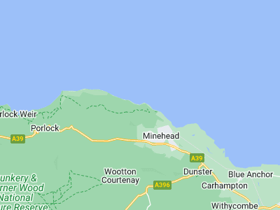Minehead, Cornwall map