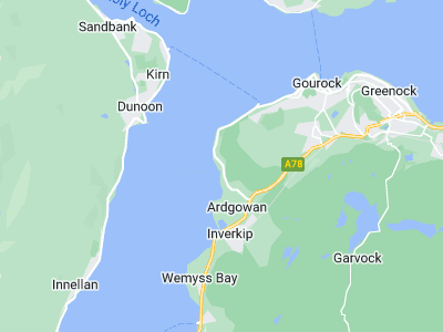 Gourock, Cornwall map