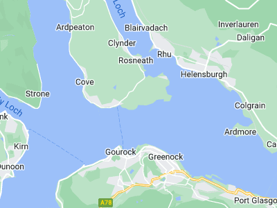 Kilcreggan, Cornwall map