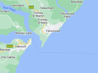Felixstowe, Cornwall map