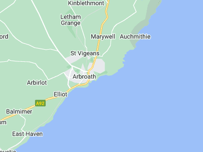Arbroath, Cornwall map