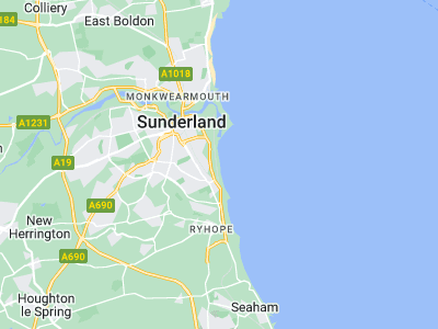 Sunderland, Cornwall map