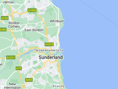 Sunderland, Cornwall map