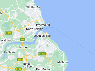 South Shields, Cornwall map
