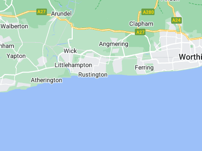 Littlehampton, Cornwall map
