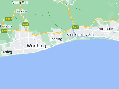 Worthing, Cornwall map
