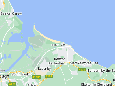 Redcar, Cornwall map